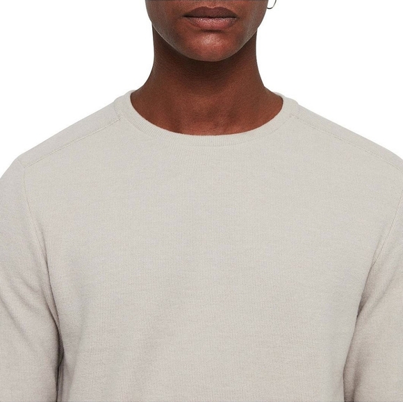 ALL SAINTS X DAVID JONES Luge LS Crew Long Sleeve Shirt In Tan And White Size M - Picture 11 of 13